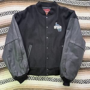 Men's Vintage Reed Leather Sportswear Argus Wool Varsity Bomber Jacket Sz XL VTG